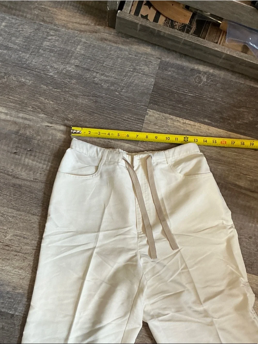 Caribbean Joe Off-White Drawstring Chinos Size M